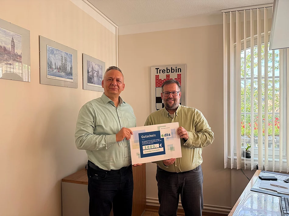 Kommunalreferent Heiko Nimpsch und Trebbins Bürgermeister Ronny Haase